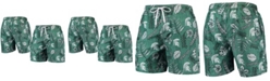 Wes & Willy Men's Green Michigan State Spartans Vintage-Like Floral Swim Trunks